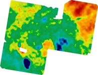 This map shows the gamma radiometric data for the same paddock